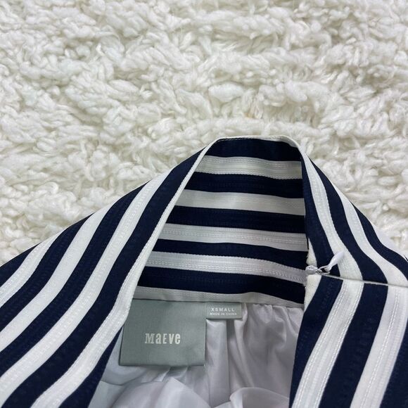Anthropologie Maeve High Seas Navy White Striped Skirt - Picture 3 of 7
